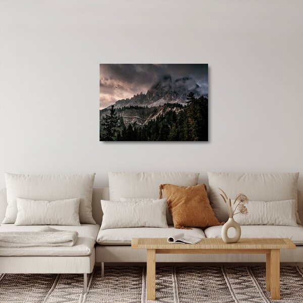Skleněný obraz skalnatých hor (70x50 cm)