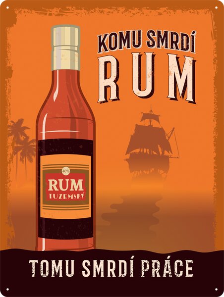 Postershop Plechová cedule: Rum - 30x40 cm