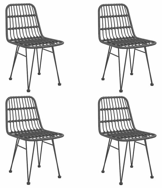 5dílný zahradní jídelní set černý polyratan 3157896