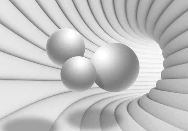 Postershop Fototapeta: 3D tunel (bílý) - 104x152,5 cm