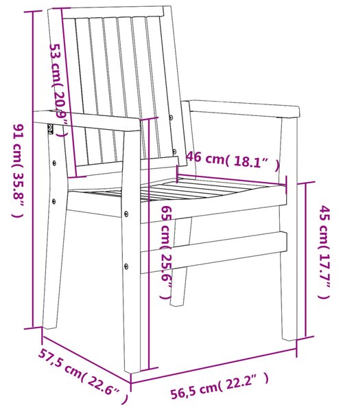 Stohovatelné zahradní židle 4 ks 56,5x57,5x91 cm masivní teak 3157901