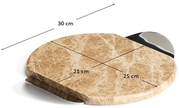 Kave Home Béžový mramorový servírovací podnos Adoma 25 x 30 cm