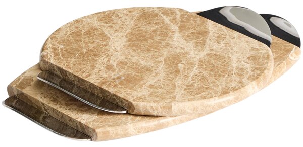 Kave Home Béžový mramorový servírovací podnos Adoma 25 x 30 cm