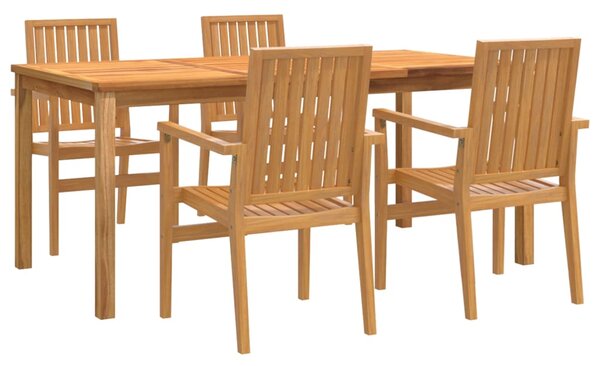 5dílný zahradní jídelní set masivní teakové dřevo 3157919