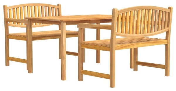 3dílný zahradní jídelní set masivní teakové dřevo 3157937