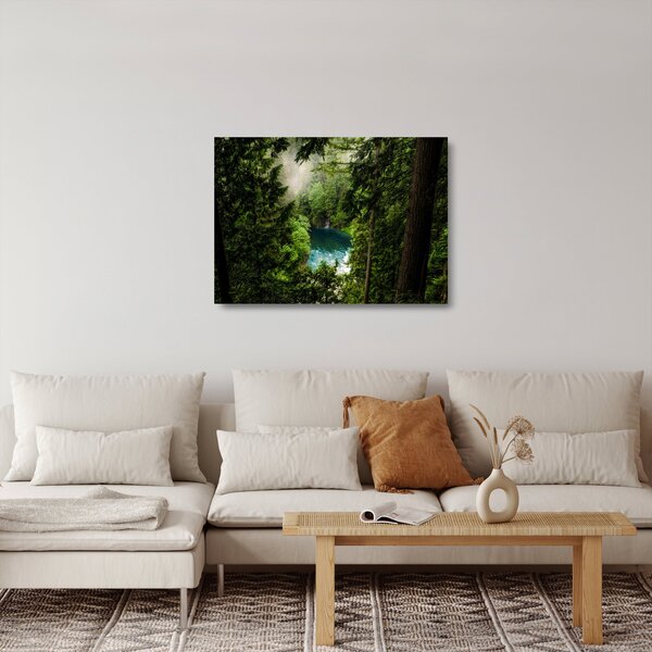 Skleněný obraz - Průzor mezi stromy (70x50 cm)