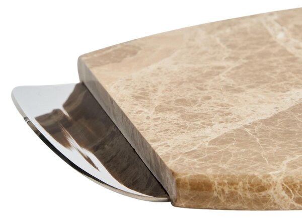 Kave Home Béžový mramorový servírovací podnos Adoma 39,5 x 21 cm