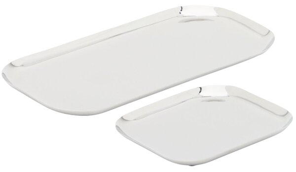 Kave Home Set dvou nerezových táců Nirela 29,5x15/15x15 cm