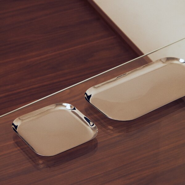 Kave Home Set dvou nerezových táců Nirela 29,5x15/15x15 cm