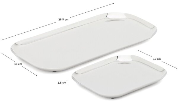 Kave Home Set dvou nerezových táců Nirela 29,5x15/15x15 cm