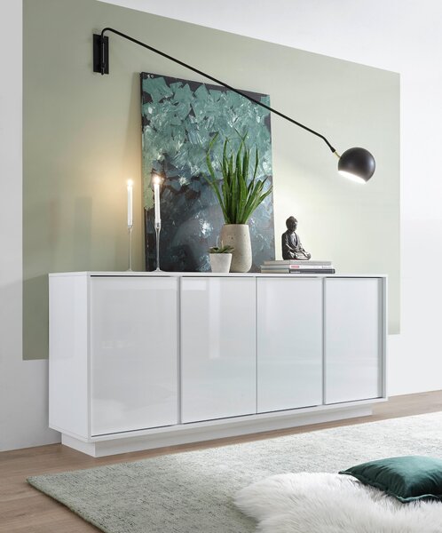 ŠIROKÁ KOMODA, vysoce lesklá bílá, 180/79/43 cm MID.YOU - Široké komody, Online Only