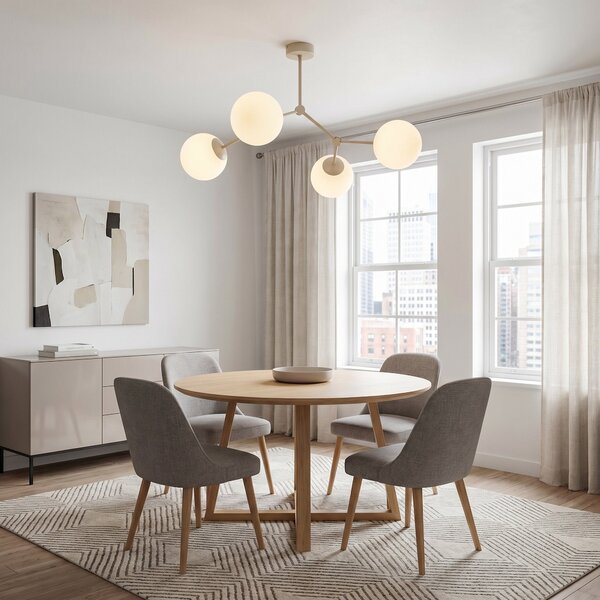 Stropní svítidlo SPACE 4 – moka, opálové sklo, 4× E14, šířka 42 cm