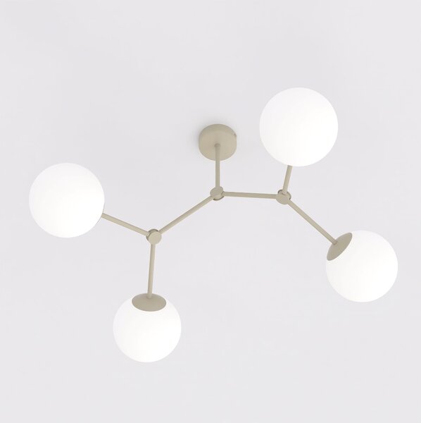 Stropní svítidlo SPACE 4 – moka, opálové sklo, 4× E14, šířka 42 cm