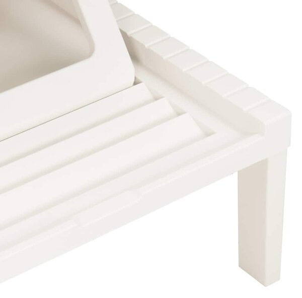 Zahradní lehátko plast bílé 315826