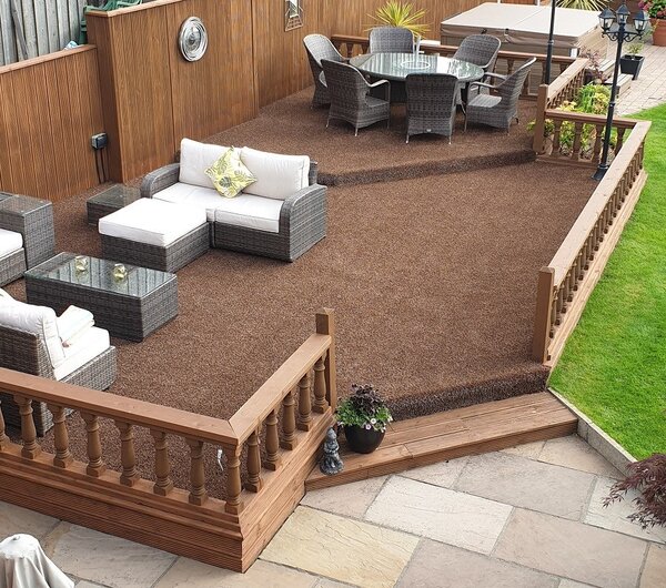 Europe Grass, Umělá tráva PartyGrass Brown, na míru, šíře 4m, hnědá