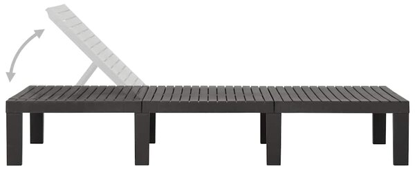 Zahradní lehátko plast antracitové 315827