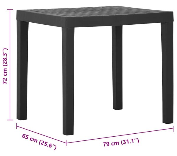 Zahradní stůl šedý 79 x 65 x 72 cm plast 315843