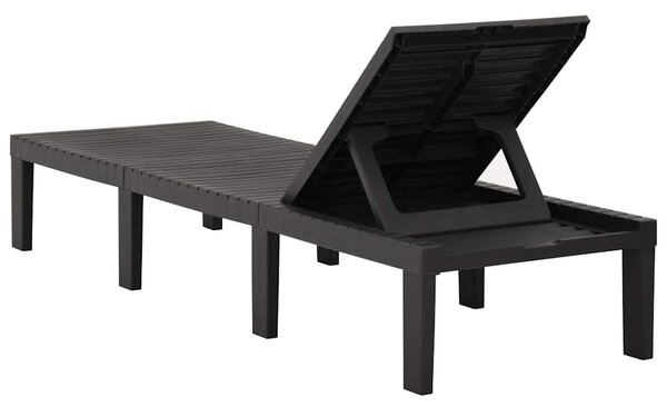 Zahradní lehátko plast antracitové 315827