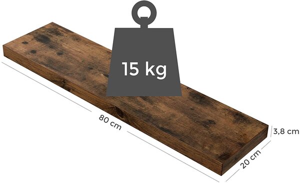 Nástěnná police Houseland Weda 80 cm hnědá