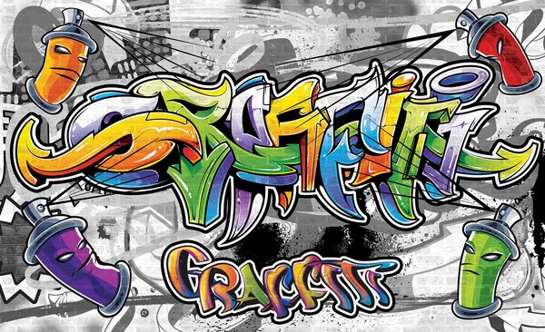 Postershop Fototapeta vliesová: Barevné grafitti - 208x146 cm