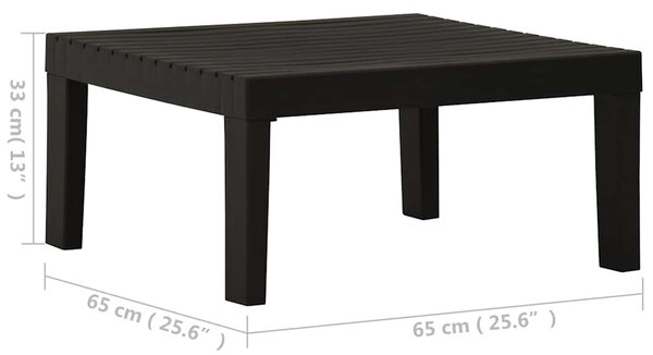 Zahradní stolek k lehátku plast šedý 315851