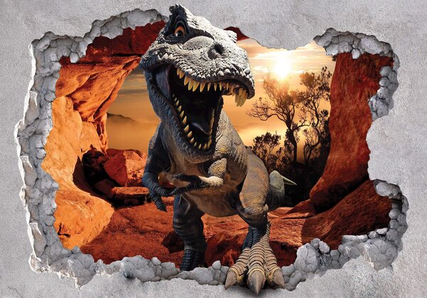 Postershop Fototapeta vliesová: Dinosaurus ze zdi - 254x184 cm