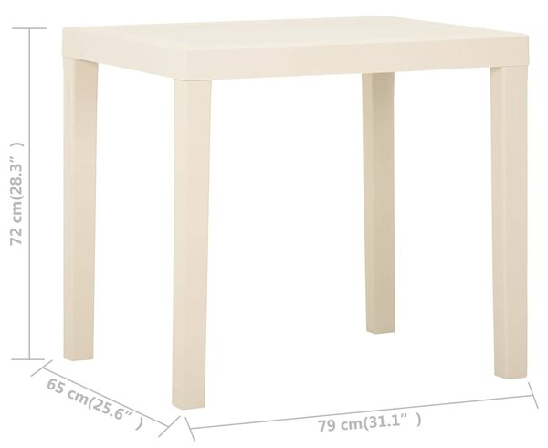 Zahradní stůl bílý 79 x 65 x 72 cm plast 315844