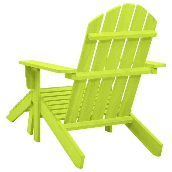Zahradní židle Adirondack s podnožkou masivní jedle zelená 315866