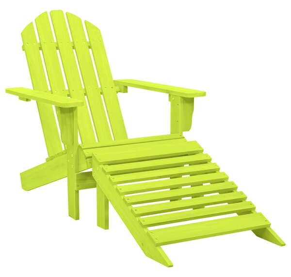 Zahradní židle Adirondack s podnožkou masivní jedle zelená 315866