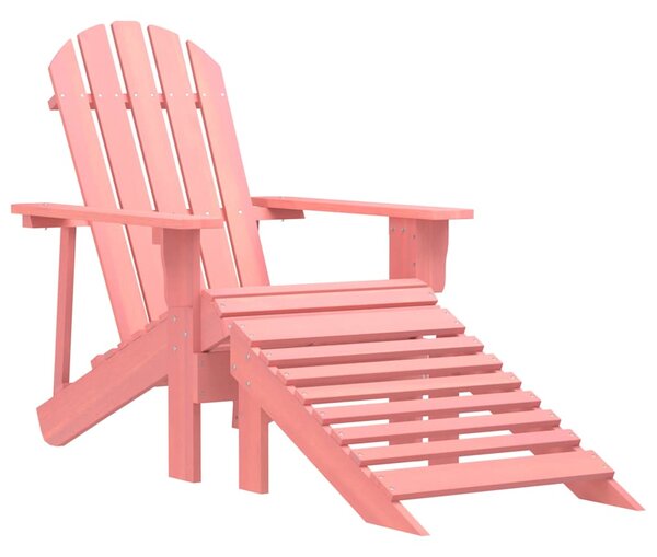 Zahradní židle Adirondack s podnožkou masivní jedle růžová 315867