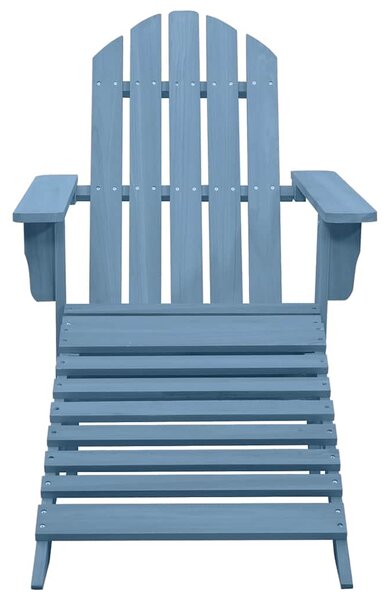 Zahradní židle Adirondack s podnožkou masivní jedle modrá 315865