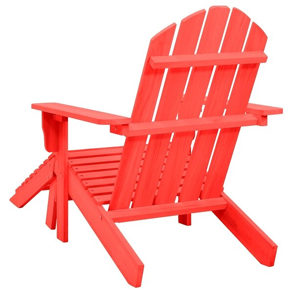 Zahradní židle Adirondack s podnožkou masivní jedle červená 315863