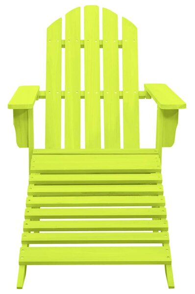 Zahradní židle Adirondack s podnožkou masivní jedle zelená 315866