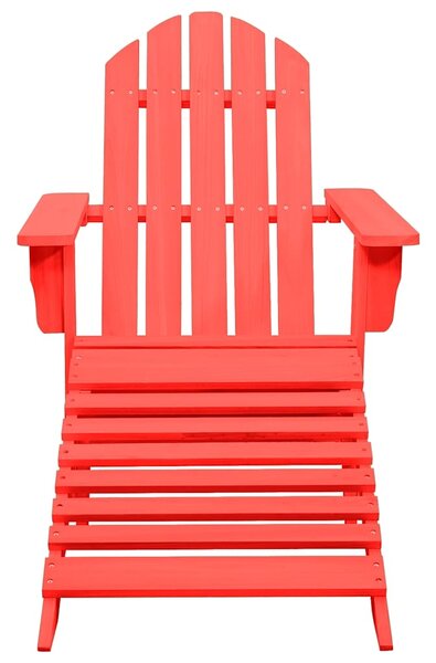 Zahradní židle Adirondack s podnožkou masivní jedle červená 315863