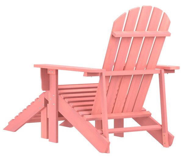 Zahradní židle Adirondack s podnožkou masivní jedle růžová 315867