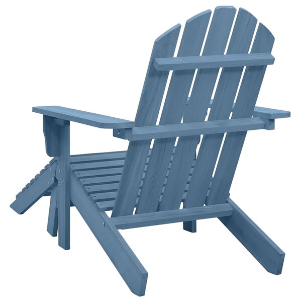 Zahradní židle Adirondack s podnožkou masivní jedle modrá 315865