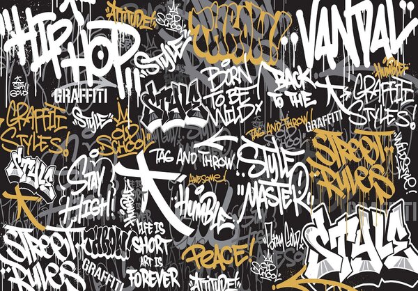Postershop Fototapeta vliesová: Graffiti (tříbarevné) - 152,5x104 cm