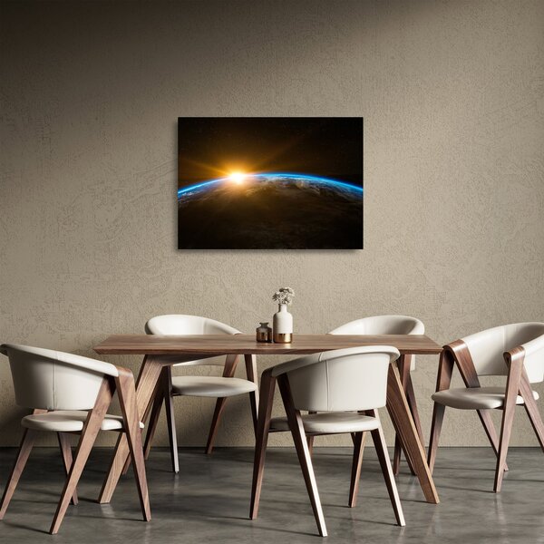 Skleněný obraz planety země z vesmíru (70x50 cm)