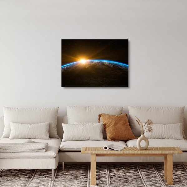 Skleněný obraz planety země z vesmíru (70x50 cm)