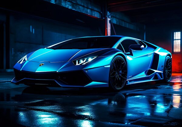 Postershop Fototapety vliesové: Car Lamborghini luxurious neon (1) - 254x184 cm