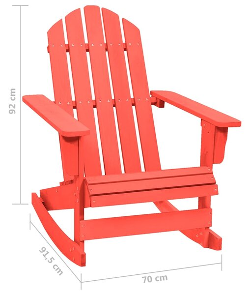 Zahradní houpací křeslo Adirondack masivní jedle červené 315883