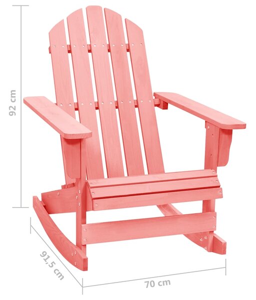 Zahradní houpací křeslo Adirondack masivní jedlové dřevo růžové 315887