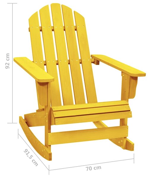 Zahradní houpací křeslo Adirondack masivní jedlové dřevo žluté 315884