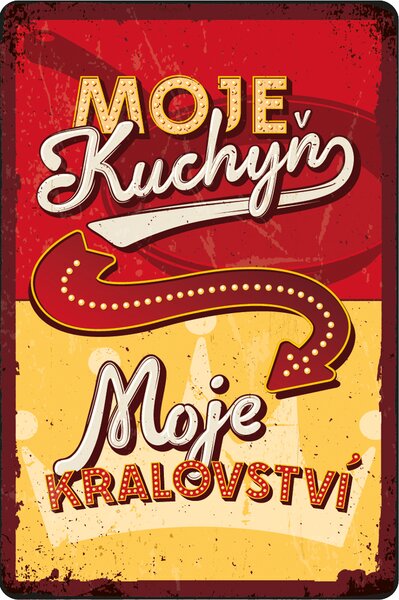 Postershop Plechová cedule: Moje kuchyň Moje Pravidla - 20x30 cm