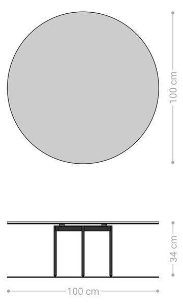 DELIFE Konferenční stolek Edge kulatý 100x100 cm keramika Minas Melange Trive kov titanová barva