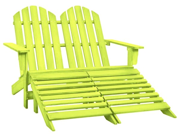 2místná zahradní židle Adirondack s podnožkou jedle zelená 315916