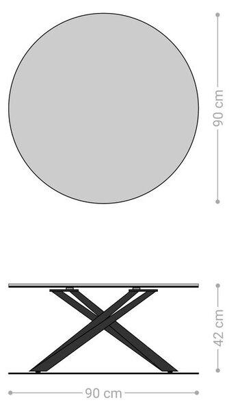 DELIFE Konferenční stolek Edge kulatý 90x90 cm keramika Minas Melange Sarity nerezová ocel broušená