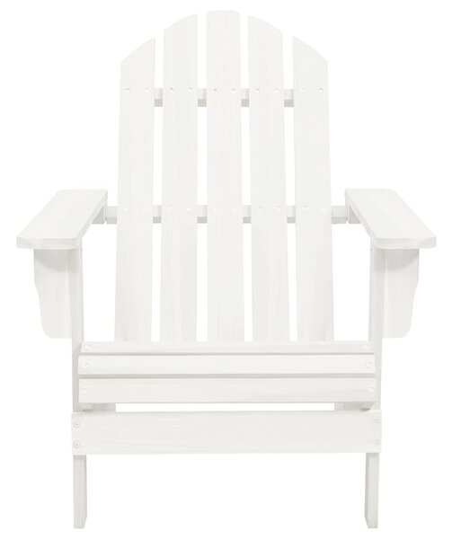 Zahradní židle Adirondack se stolkem masivní jedlové dřevo bílá 315919
