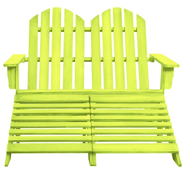 2místná zahradní židle Adirondack s podnožkou jedle zelená 315916