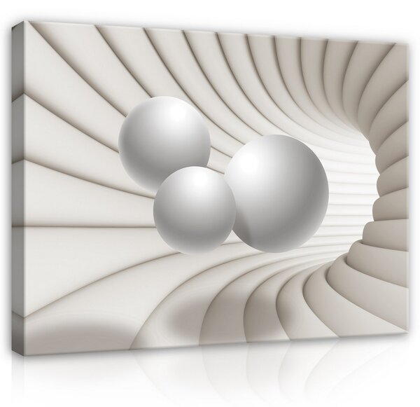 Postershop Obraz na plátně: 3D tunnel in beige - 80x60 cm